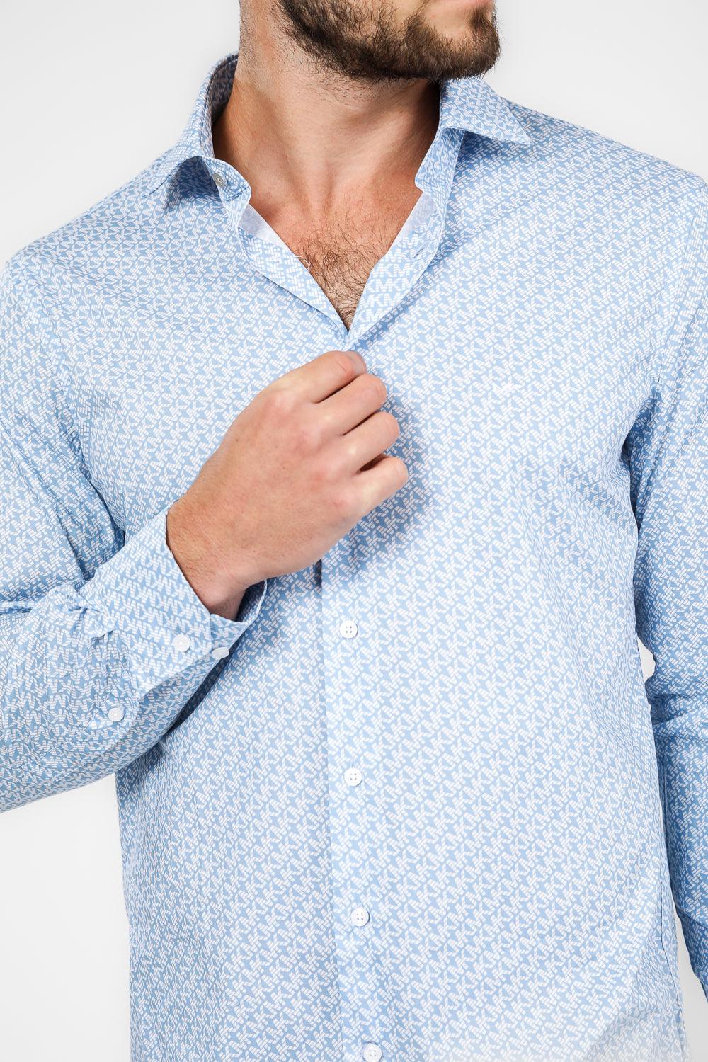 חולצה מכופתרת PRINT MODERN בצבע תכלת - MASHBIR//365