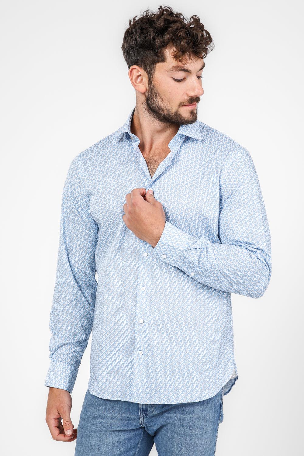 חולצה מכופתרת PRINT MODERN בצבע תכלת - MASHBIR//365