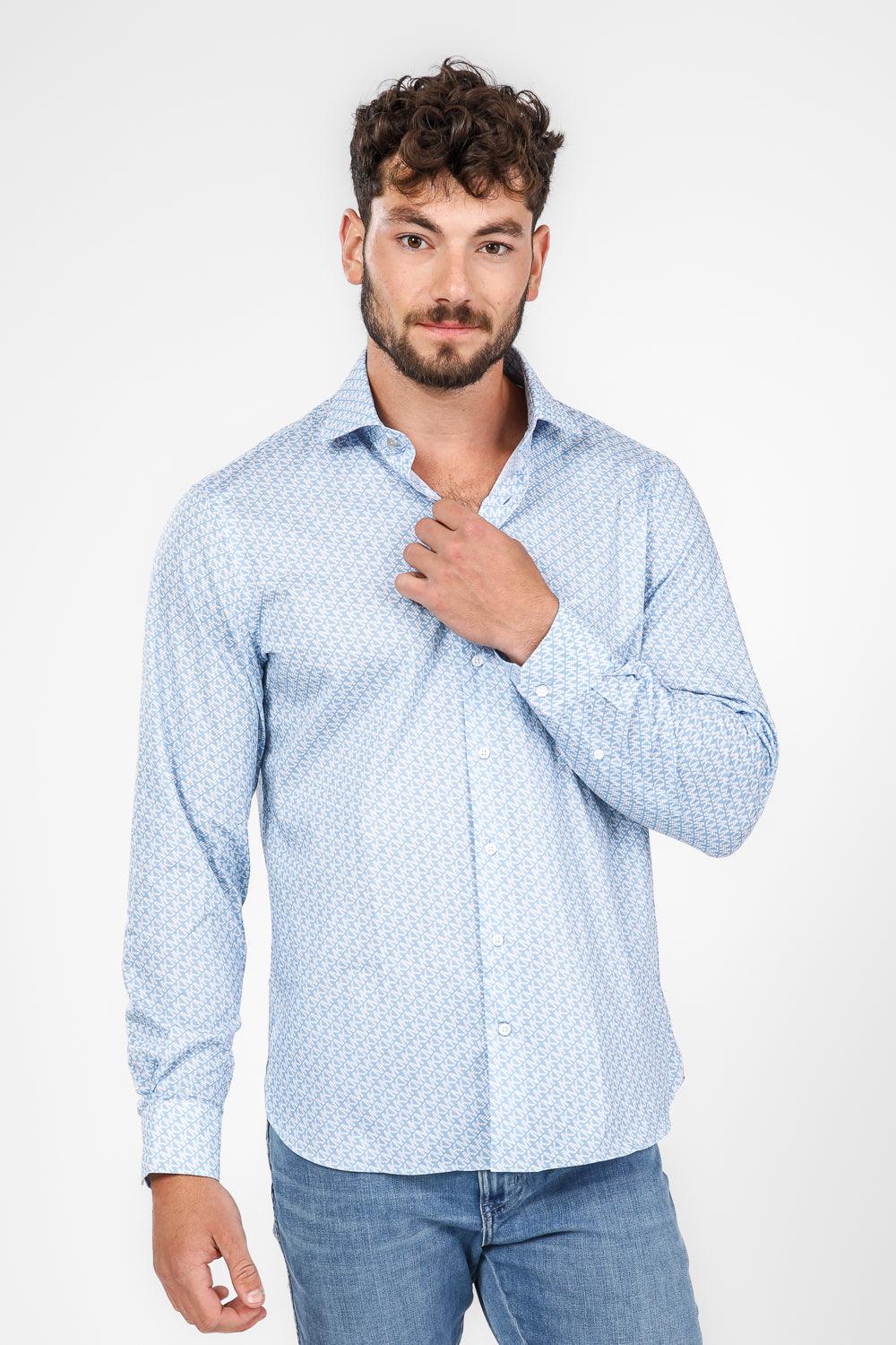 חולצה מכופתרת PRINT MODERN בצבע תכלת - MASHBIR//365