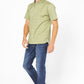 חולצה מכופתרת קצרה לגברים בצבע ירוק - 1