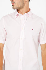 חולצה מכופתרת קצרה לגברים בצבע ורוד