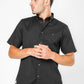 חולצה מכופתרת קצרה לגברים בצבע שחור - 4