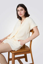 חולצת פיג'מה מכופתרת מכותנה VENICIA לנשים