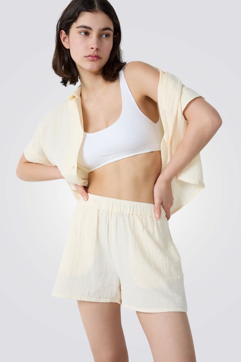 מכנסי פיג'מה קצרים מכותנה VENICIA לנשים