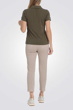 חולצת פולו שרוולים קצרים בצבע זית