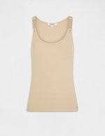 גופייה עם רצועות אבזם בצבע בז' - MASHBIR//365