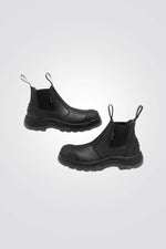 מגפוני נוחות מעור מגן ברזל בצבע שחור