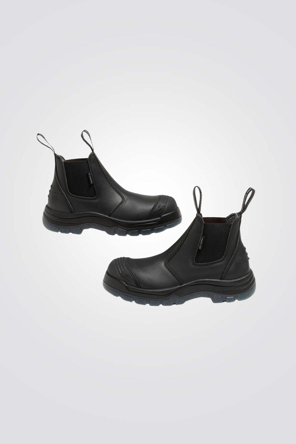 מגפוני נוחות מעור מגן ברזל בצבע שחור