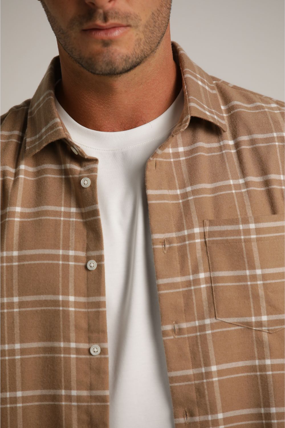 חולצת פלאנל מכופתרת בעיצוב משבצות | קנת קול