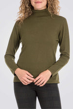 חולצת בייסיק ג'רסי צווארון גולף בצבע חאקי