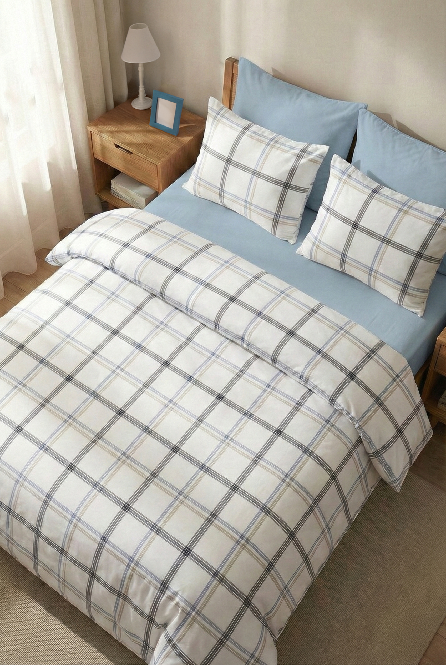 סט מצעים פלנל כותנה זוגי דגם הוגו 160/200 ס"מ | פרייבט קולקשיין