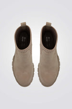 מגפונים חצי גרב לנשים בצבע אפור בז'