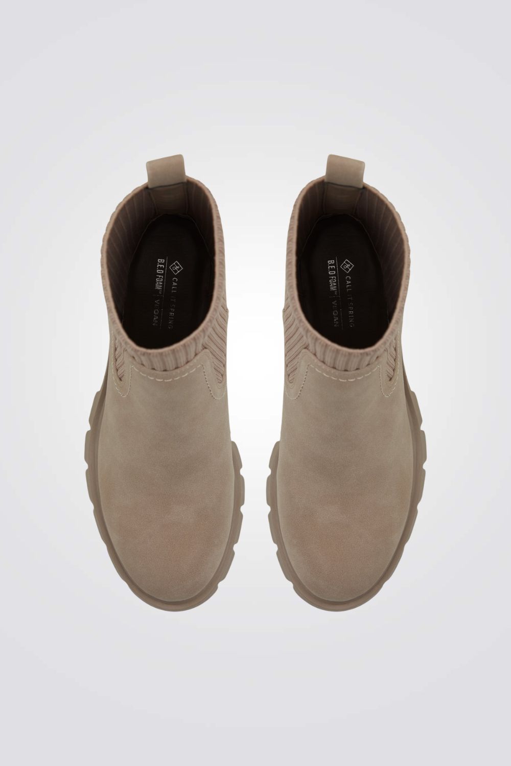 מגפונים חצי גרב לנשים בצבע אפור בז'