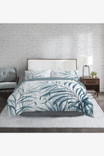 סט מצעים יחיד 90/200 ס"מ כותנה סאטן דגם Blue Leaves - MASHBIR//365