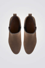 מגפונים לנשים א-סימטרי בצבע חום כהה