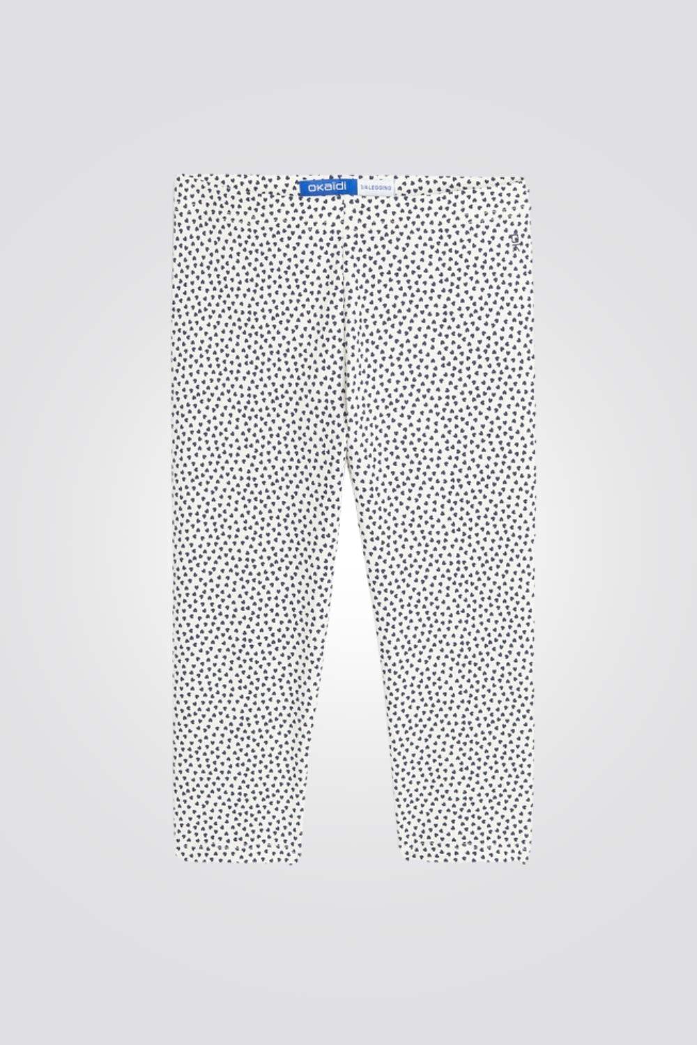 טייץ לילדות בצבע לבן עם הדפס לבבות - MASHBIR//365