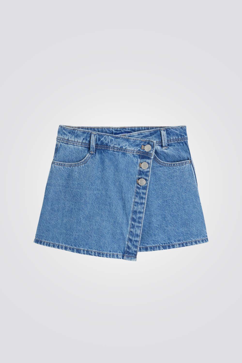 מכנסי חצאית לילדות בצבע ג'ינס - MASHBIR//365
