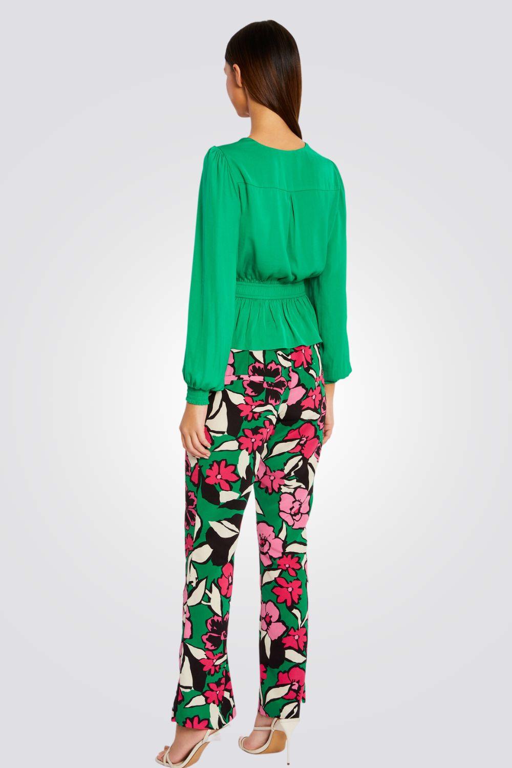 חולצת מעטפת לנשים בצבע ירוק - MASHBIR//365