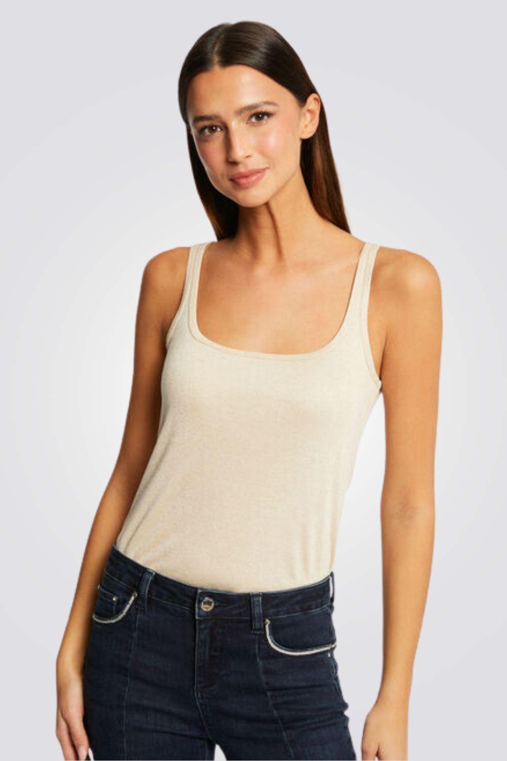 גופייה מנצנצת לנשים בצבע אבן - MASHBIR//365