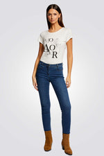 טישירט קצרה לנשים בצבע OFF WHITE - MASHBIR//365