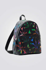 תיק גב לנשים דוגמאת פרחים בצבע שחור - MASHBIR//365