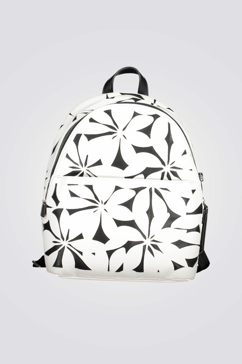 תיק גב לנשים דוגמאת פרחים בצבע לבן - MASHBIR//365