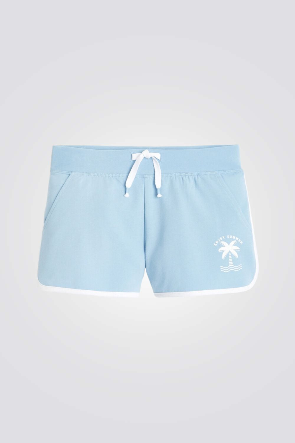 מכנסיים קצרים לילדות בצבע תכלת