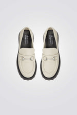 נעלי מוקסין דמוי עור לנשים בצבע שמנת