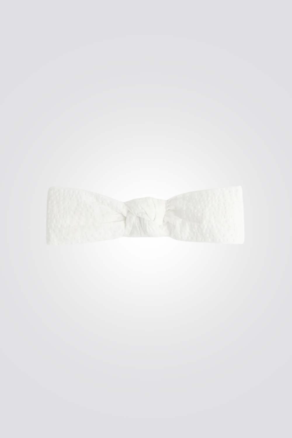 סרט ראש לתינוקות בצבע לבן עם פפיון