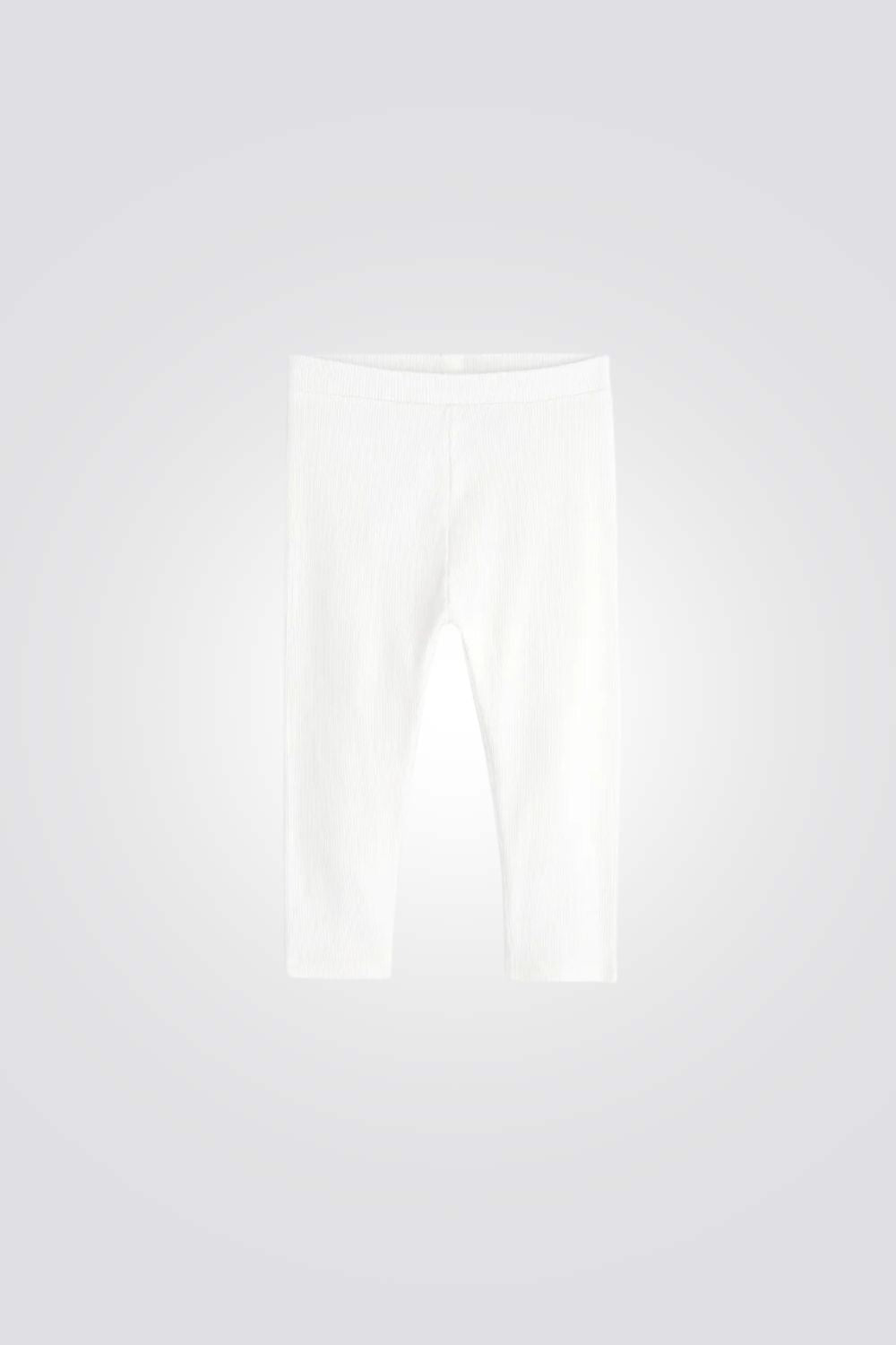 טייץ כותנה סטרץ' בצבע לבן לתינוקות