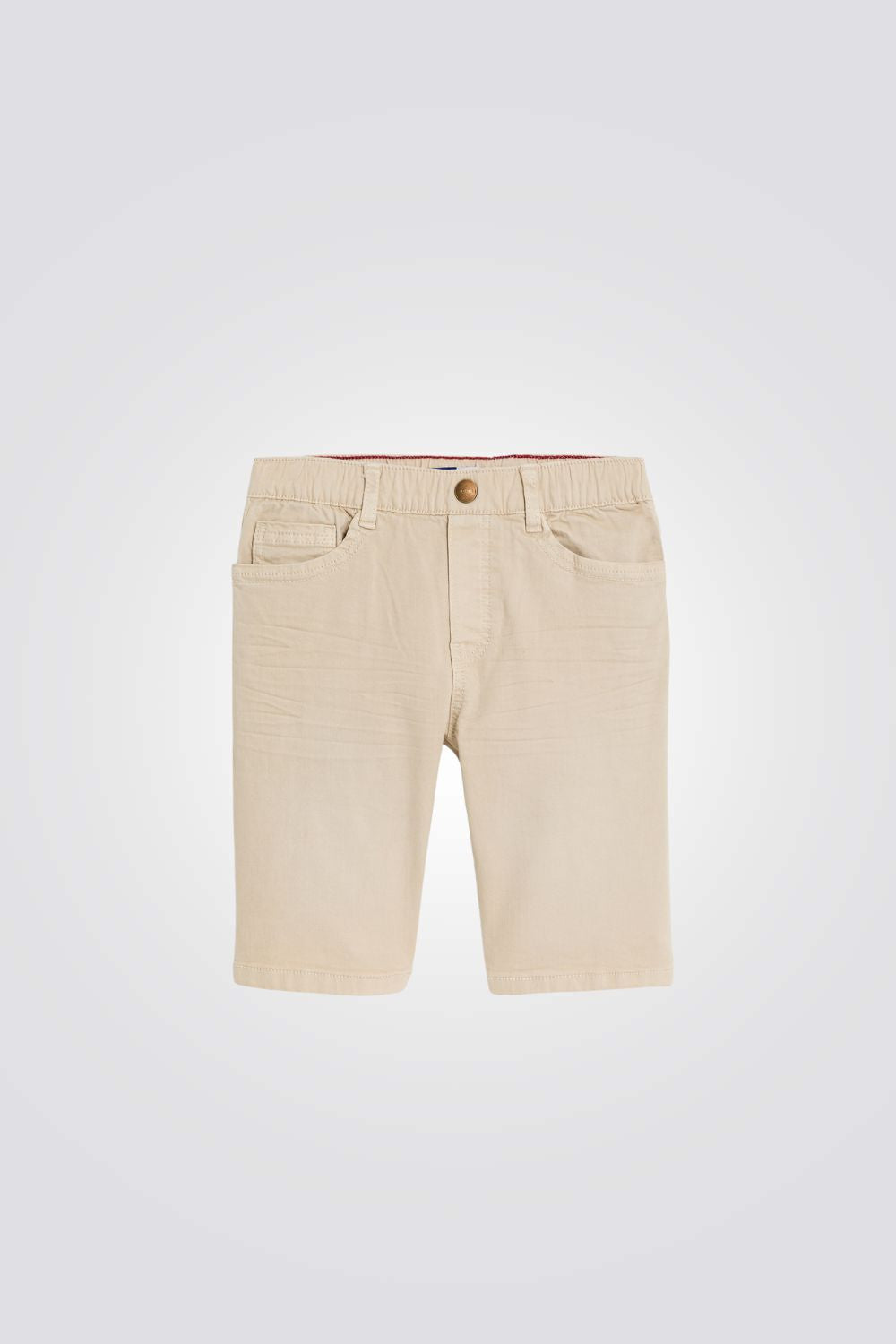 מכנסי ברמודה קצרים לילדים בצבע בז'