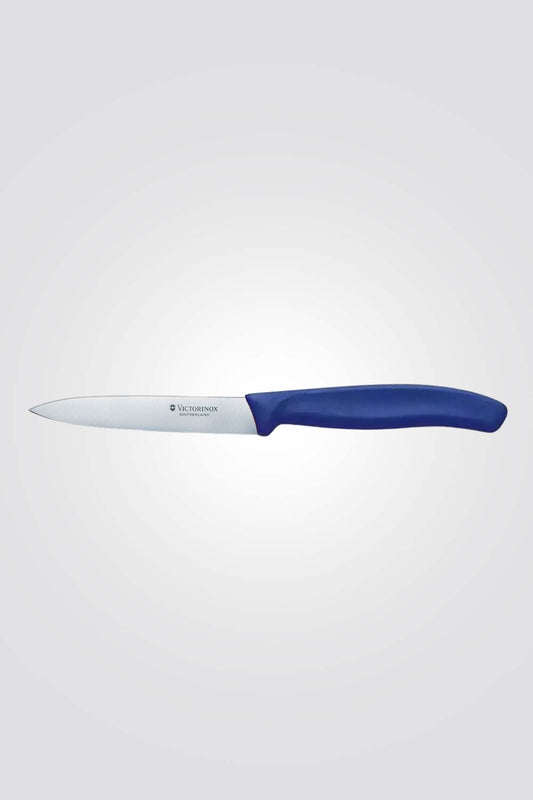 סכין ירקות שוויצרית להב שפיץ חלק כחול