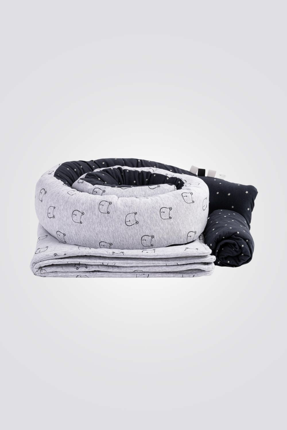 סט ג'רסי למיטת תינוק סדין + שמיכה + נחשוש