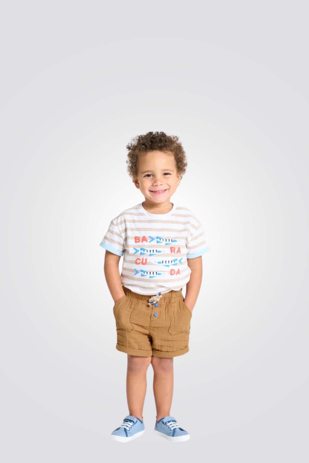 מכנסיים קצרים לתינוקות בצבע חום