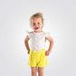 מכנסיים קצרים לתינוקות בצבע צהוב  - 1