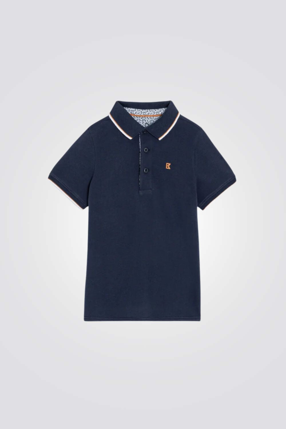 חולצת פולו קצרה לילדים בצבע נייבי