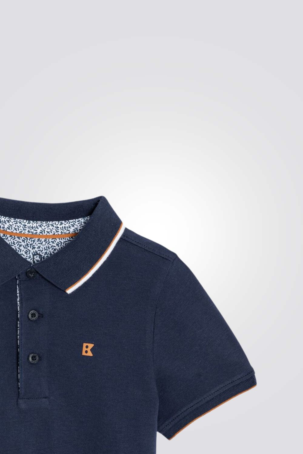 חולצת פולו קצרה לילדים בצבע נייבי