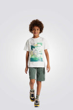 מכנסי ברמודה לילדים בצבע ירוק