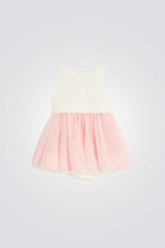 שמלה חגיגית לתינוקות בצבעי ורוד לבן