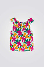 גופיה צבעונית עם הדפס פרחוני 