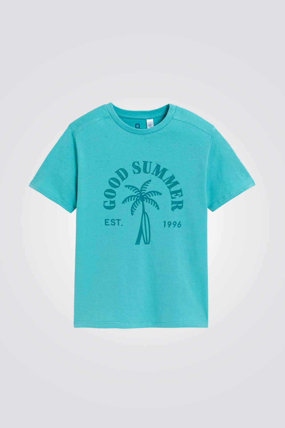 טישירט לילדים בצבע טורקיז עם הדפס