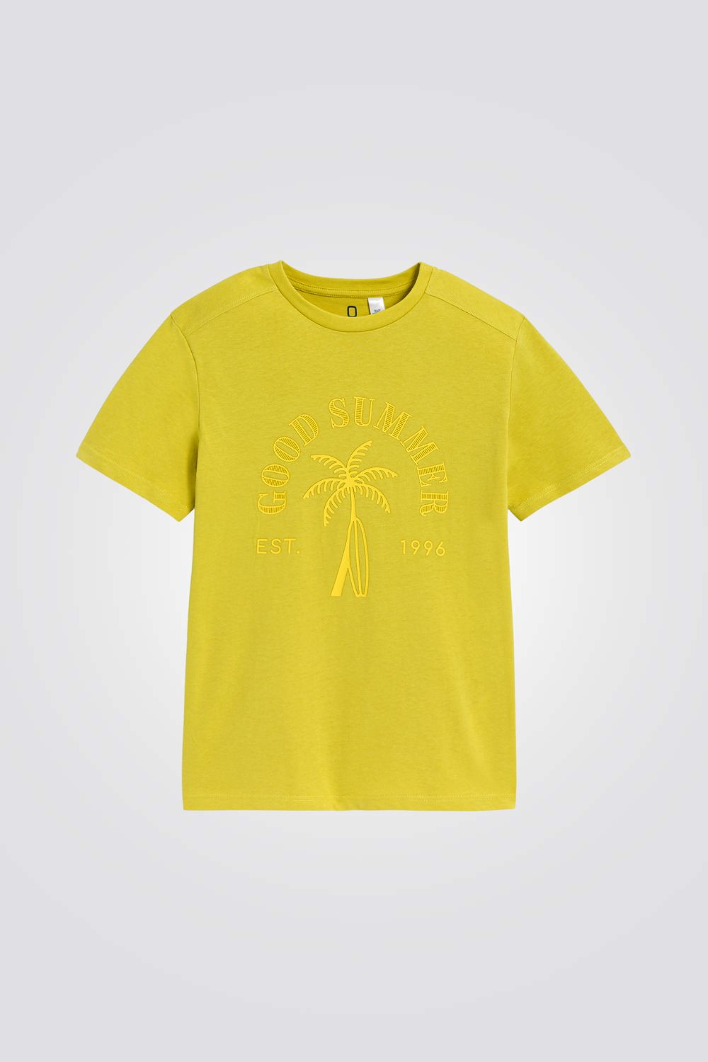 טישירט לילדים בצבע צהוב עם הדפס