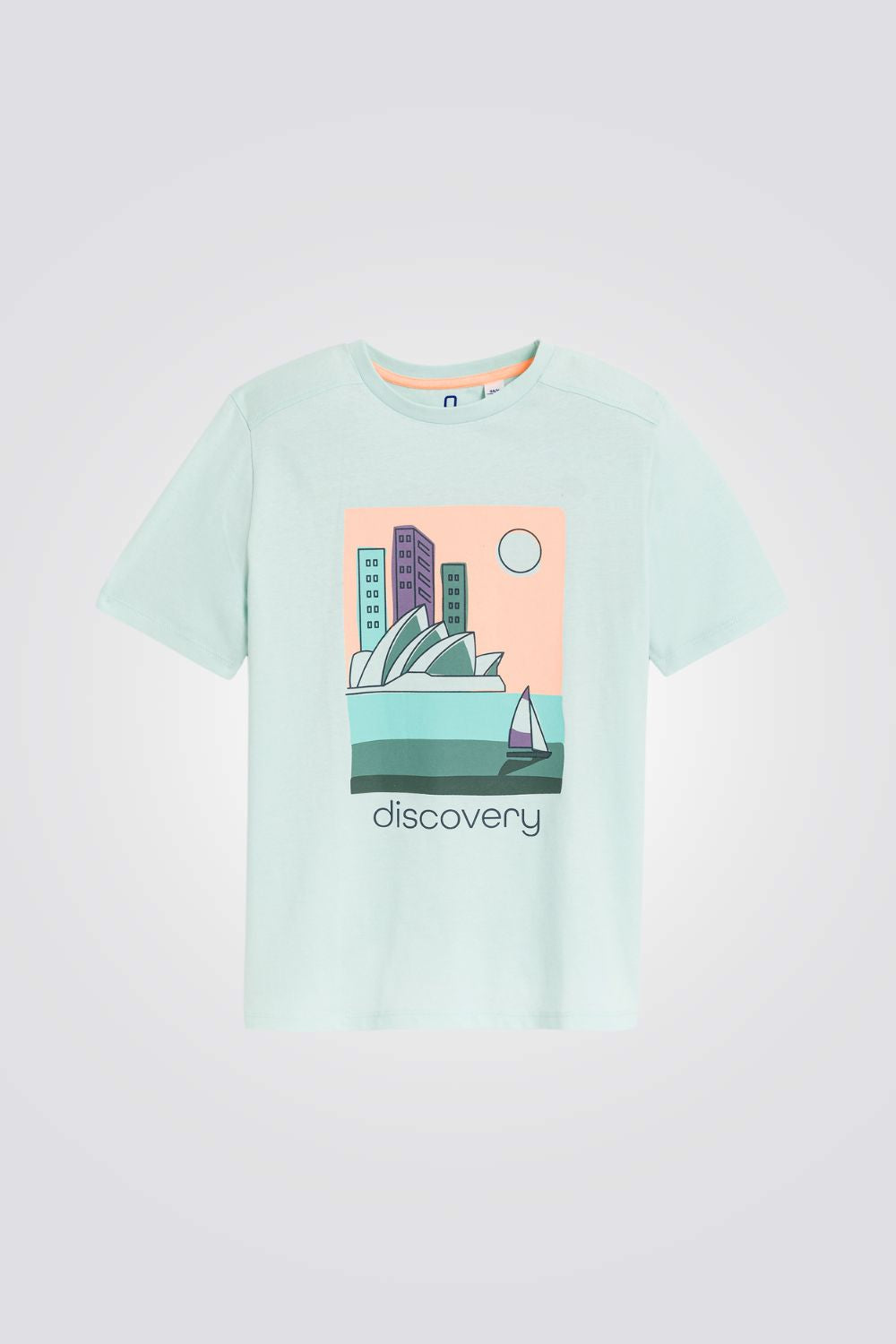 טישירט לילדים בצבע תכלת עם הדפס