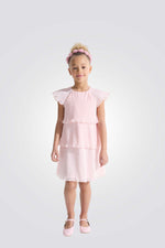 שמלת שכבות לילדות בצבע ורוד