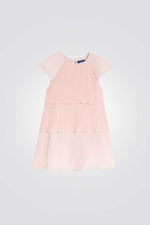 שמלת שכבות לילדות בצבע ורוד