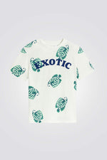 טישירט לילדים בצבע לבן עם הדפס דגים