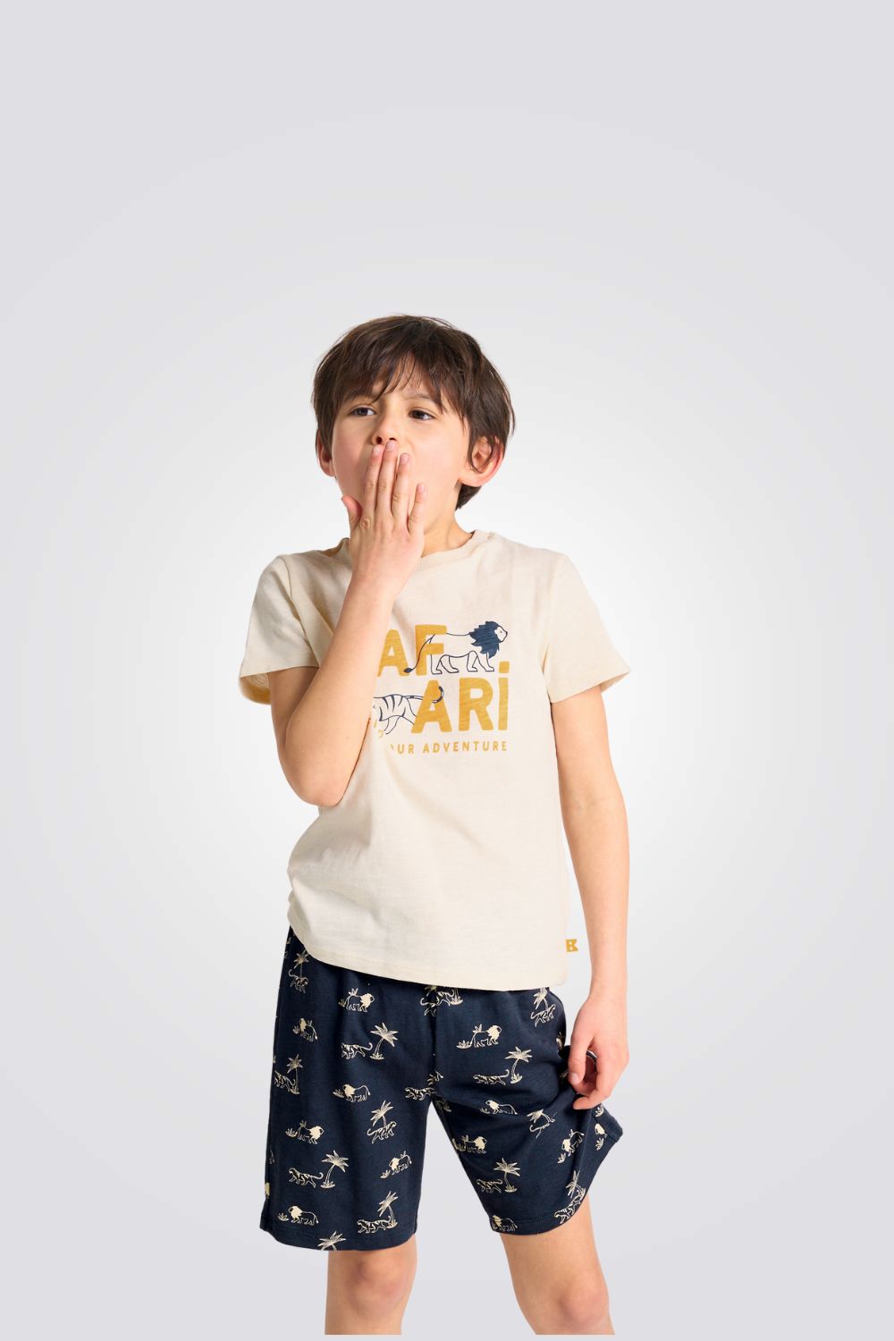 פיג'מה לילדים עם הדפס ספארי