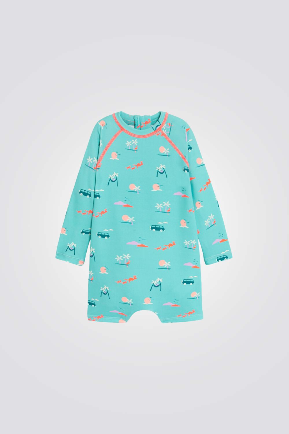 בגד ים לתינוקות בצבע כחול עם הדפס