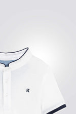 חולצת פולו לילדים בצבע לבן