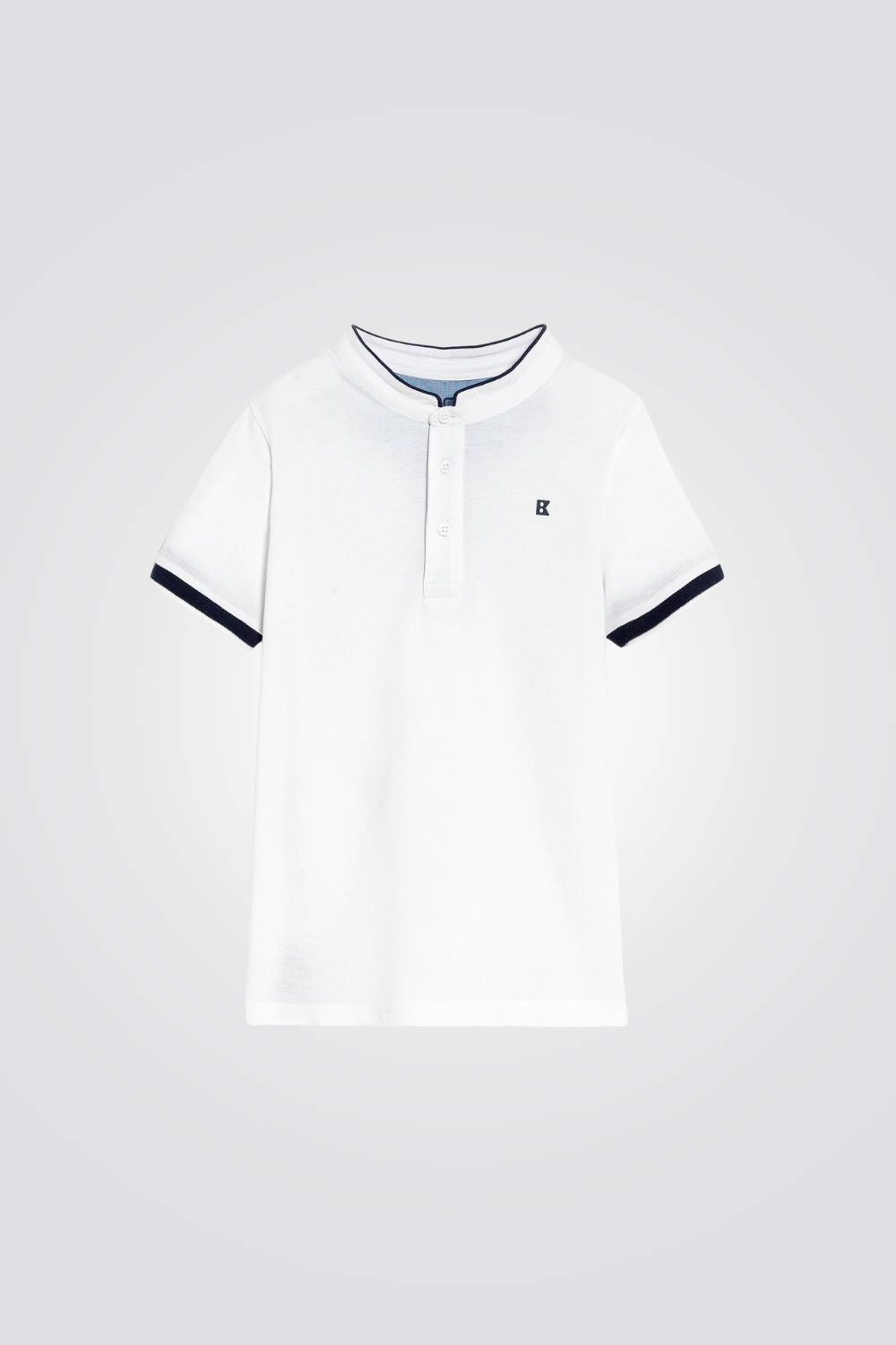 חולצת פולו לילדים בצבע לבן
